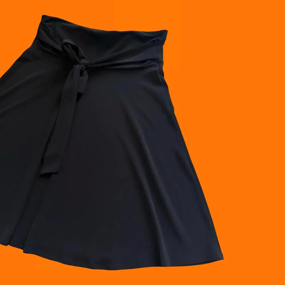 00's vintage black slinky whimsigoth office siren y2k skirt L moa moa